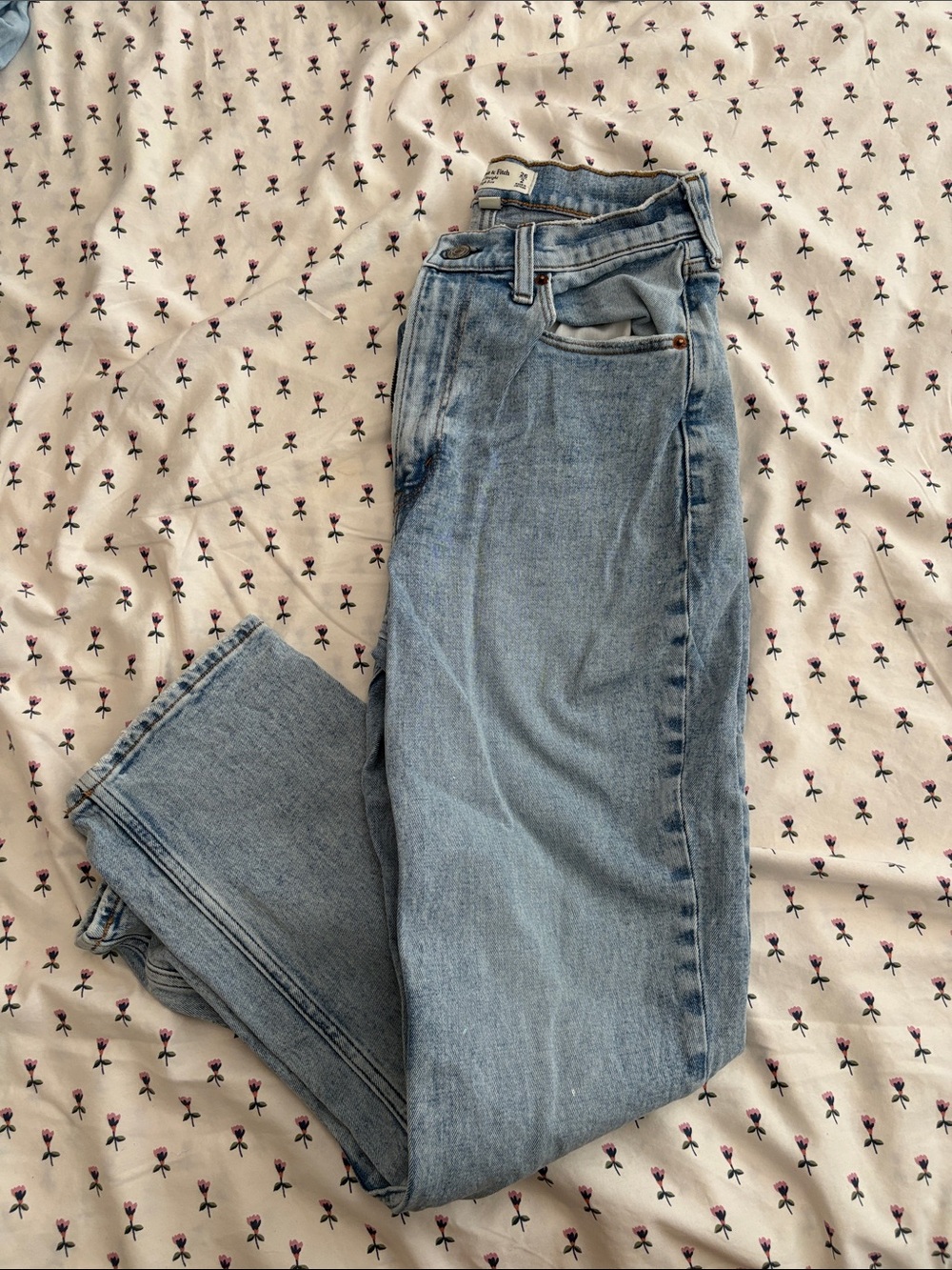 Abercrombie & Fitch Light Blue Straight-Leg Jeans